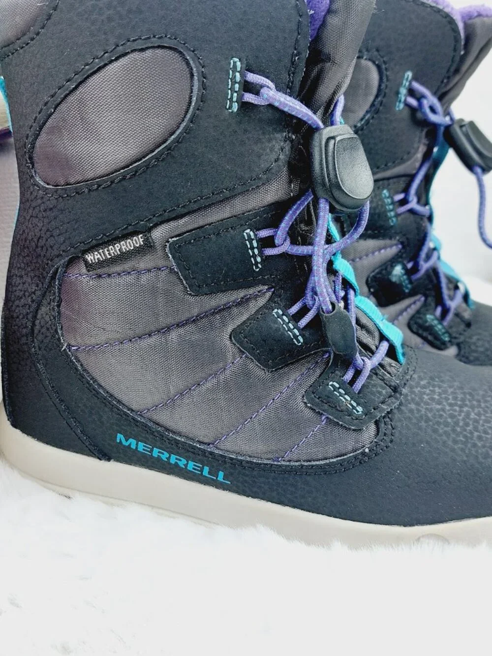 Set of 3 Sorel Merrell Girl's Black Purple Pink Ankle Snow Winter Boots Size 13